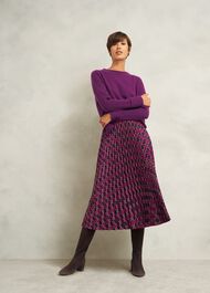 Kayla Pleated Skirt, Purple Multi, hi-res