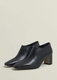 Leona Leather Shoeboots, Black, hi-res