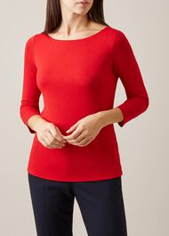 Sonya Double Fronted Top, Red, hi-res