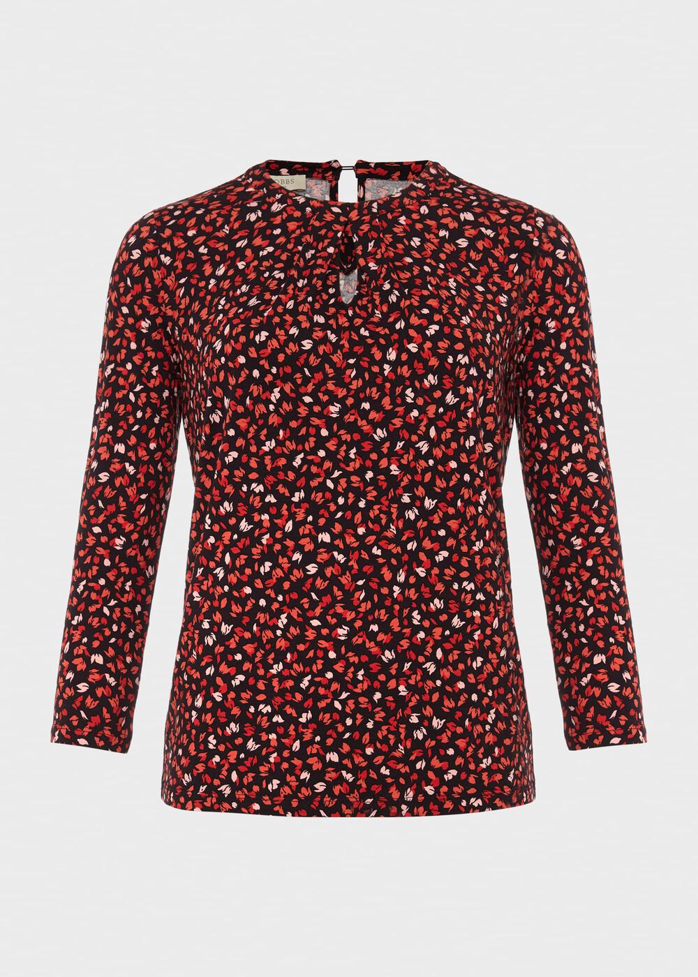 Julia Printed Top, Navy Pink, hi-res