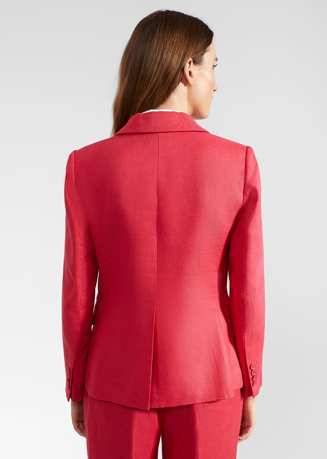 Mirabel Linen Jacket, Raspberry Pink, hi-res