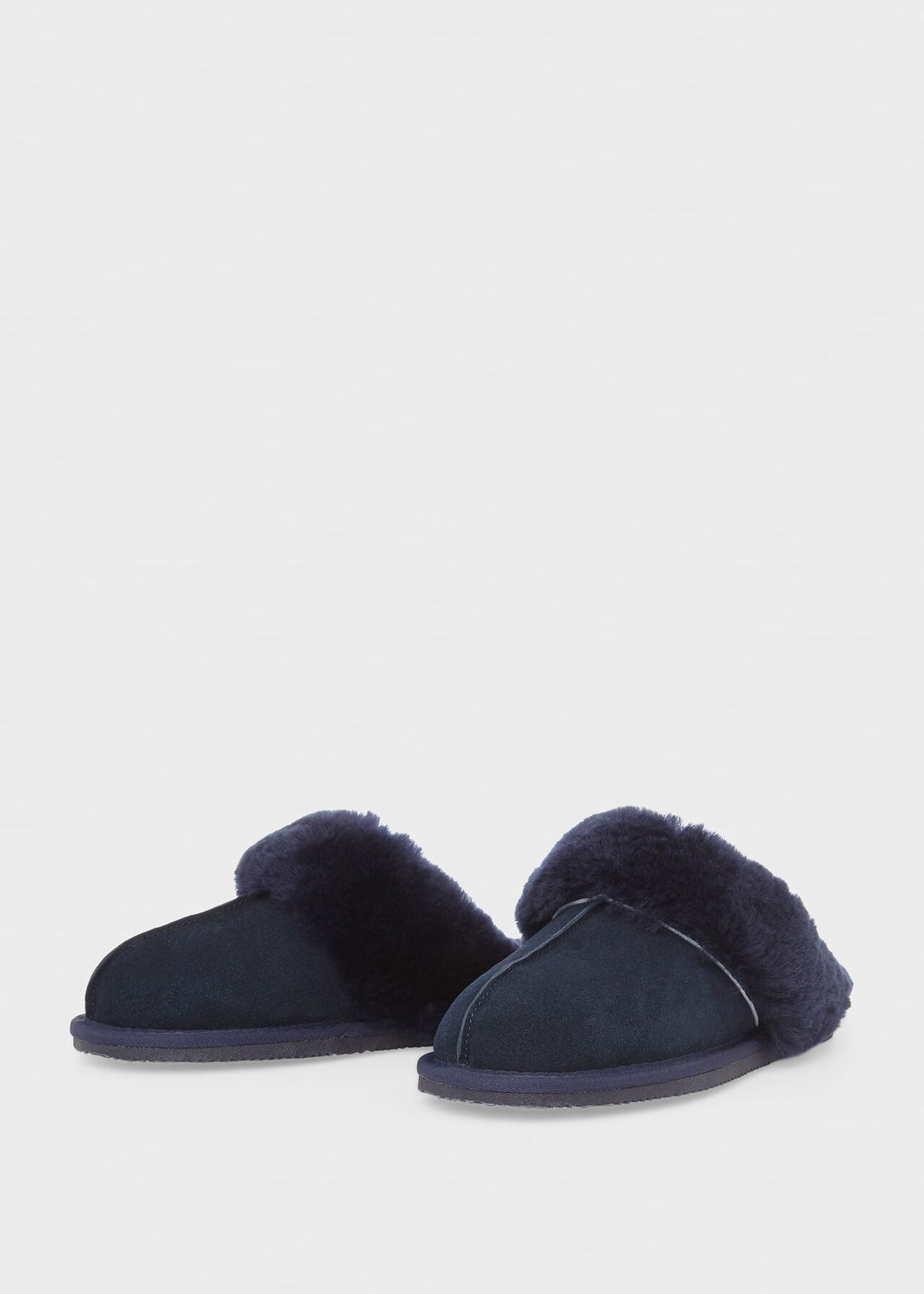 Lillian Shearling Slipper, Navy, hi-res