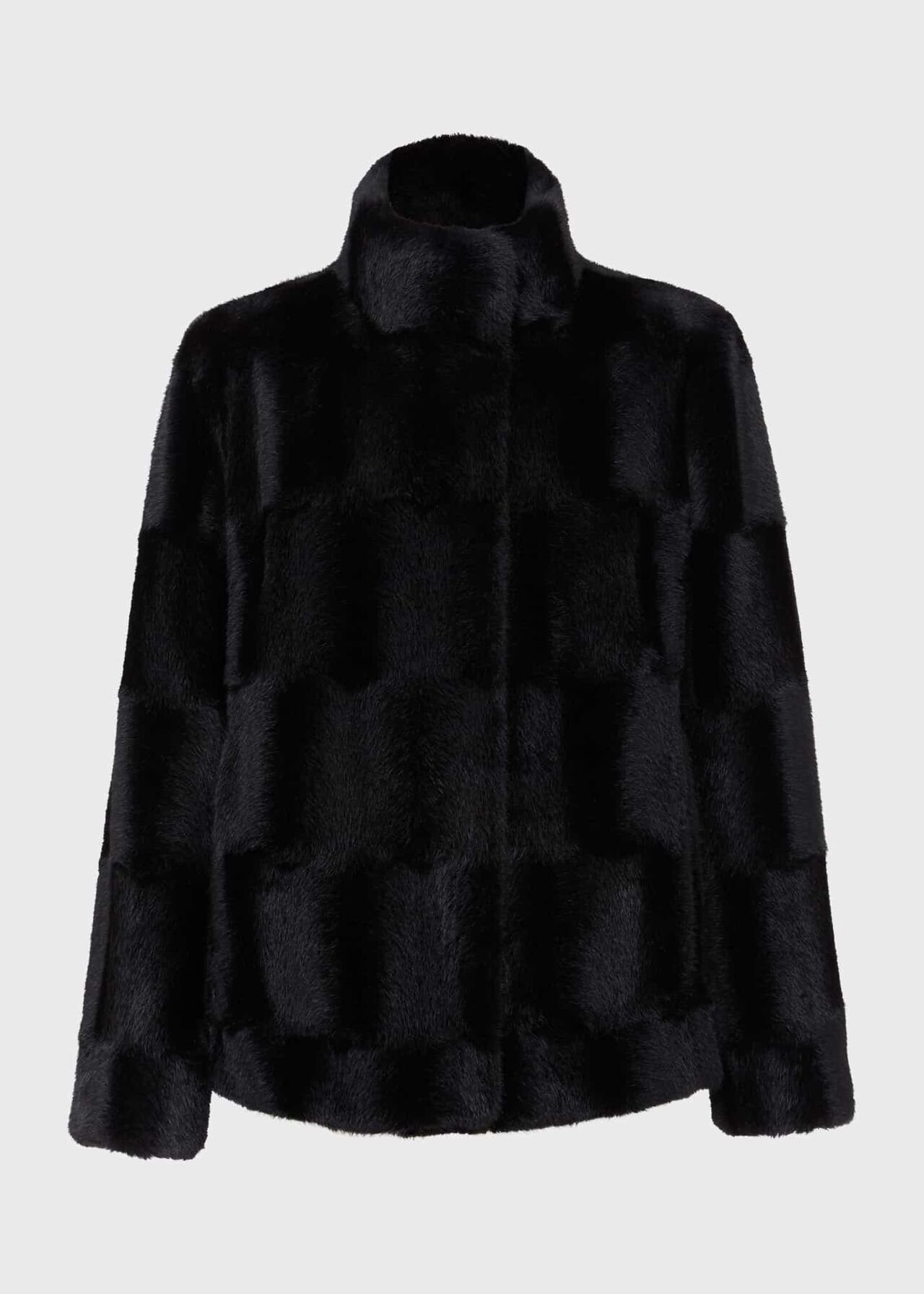 Andrea Faux Fur Coat, Black, hi-res