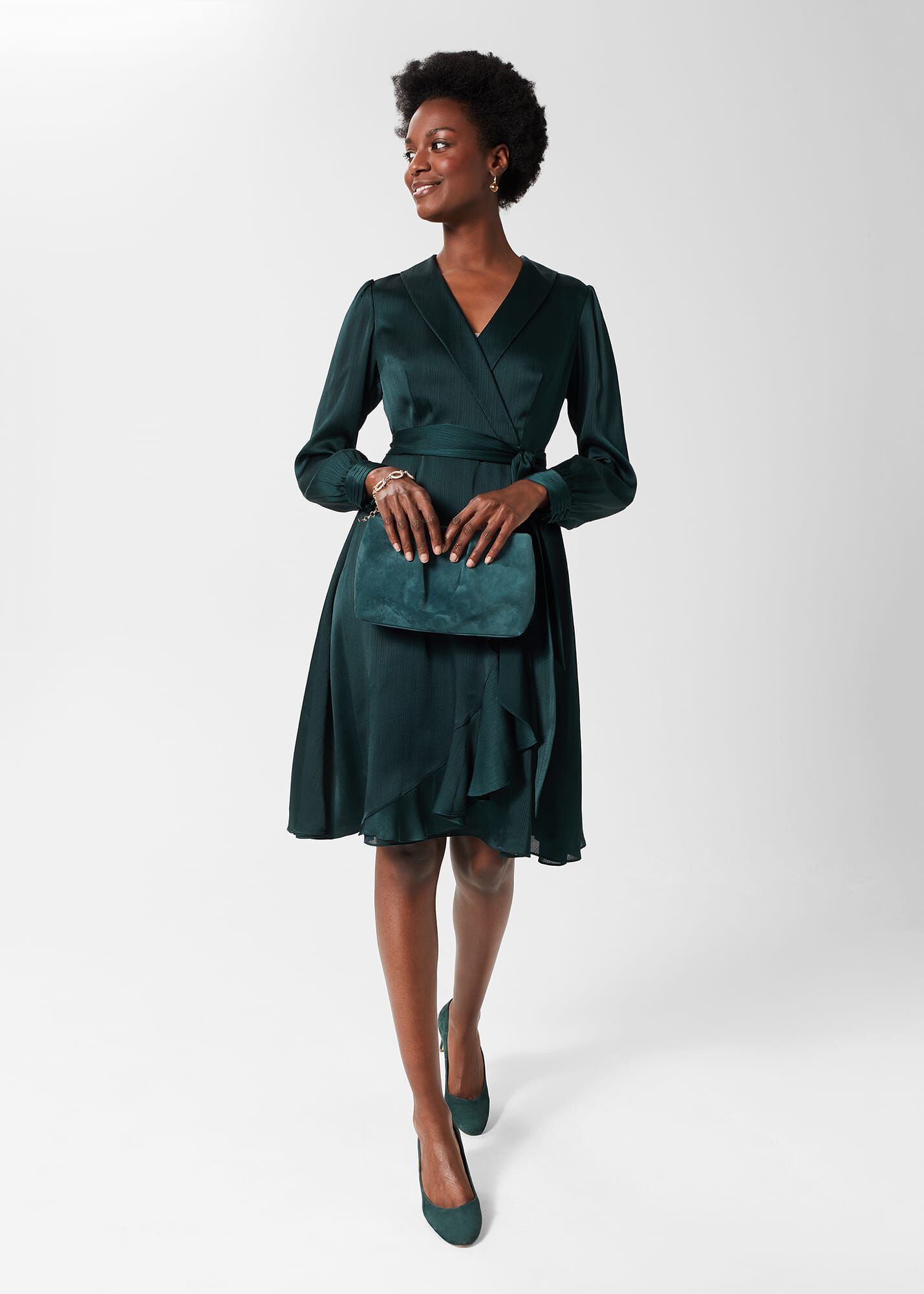 Hobbs green dress sale sale