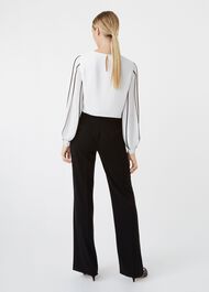 Aisha Blouse, Ivory Black, hi-res