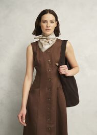 Milena Silk Scarf, Cream Camel, hi-res