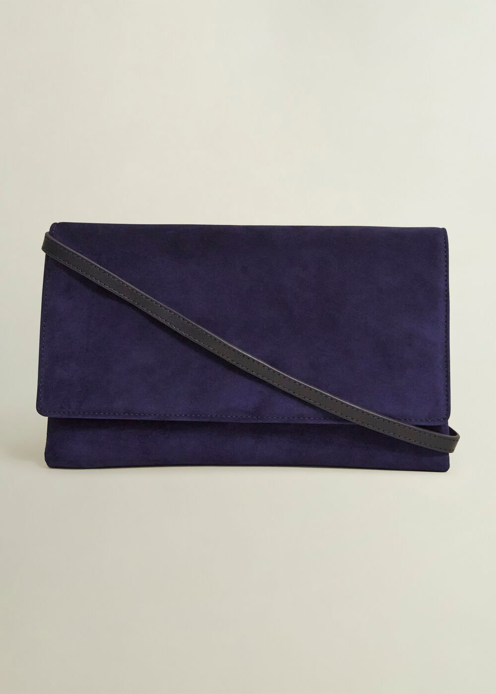 Renata Suede Clutch Bag, Midnight, hi-res