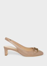Phoebe Leather Block Heel Slingback, Fawn, hi-res