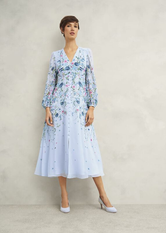 Petite Caversham Floral Silk Dress