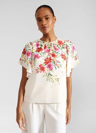 Verena Floral Top, Cream Multi, hi-res