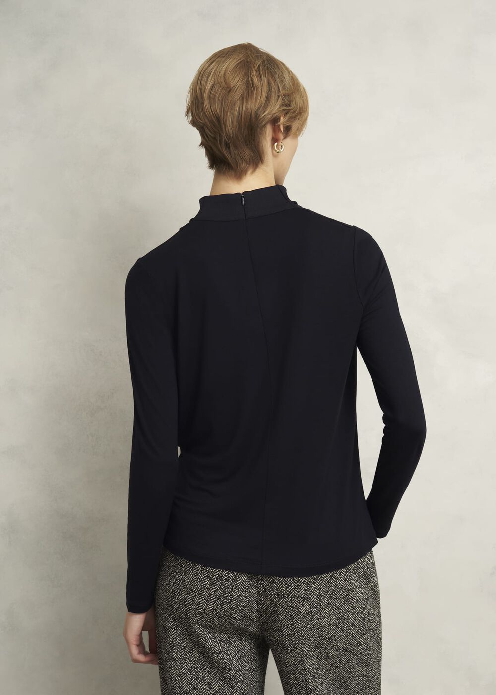 Arielle Cowl Neck Long Sleeve Blouse, Hobbs Navy, hi-res