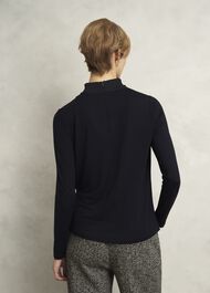 Arielle Cowl Neck Long Sleeve Blouse, Hobbs Navy, hi-res