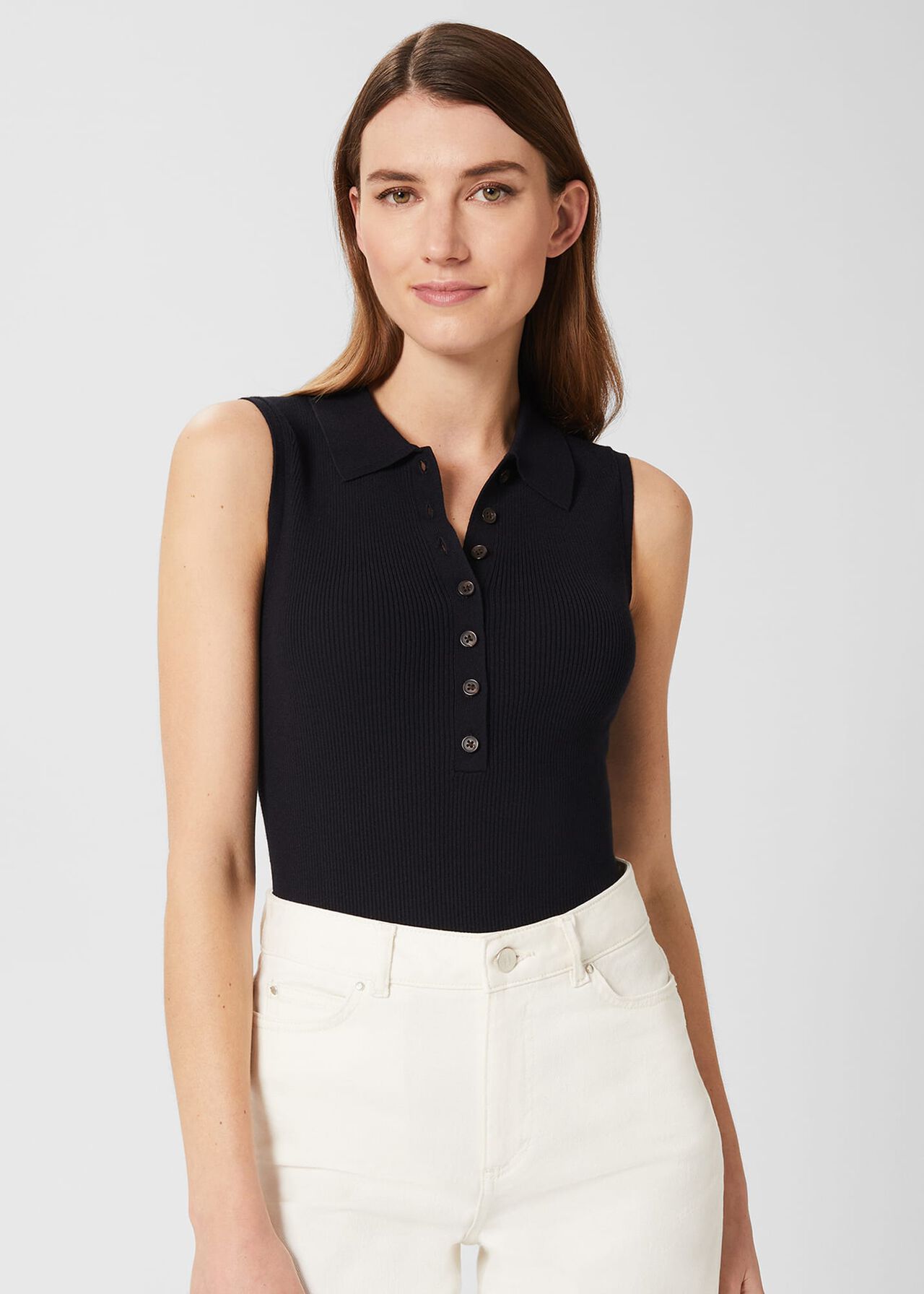 Athena Knitted Vest, Navy, hi-res