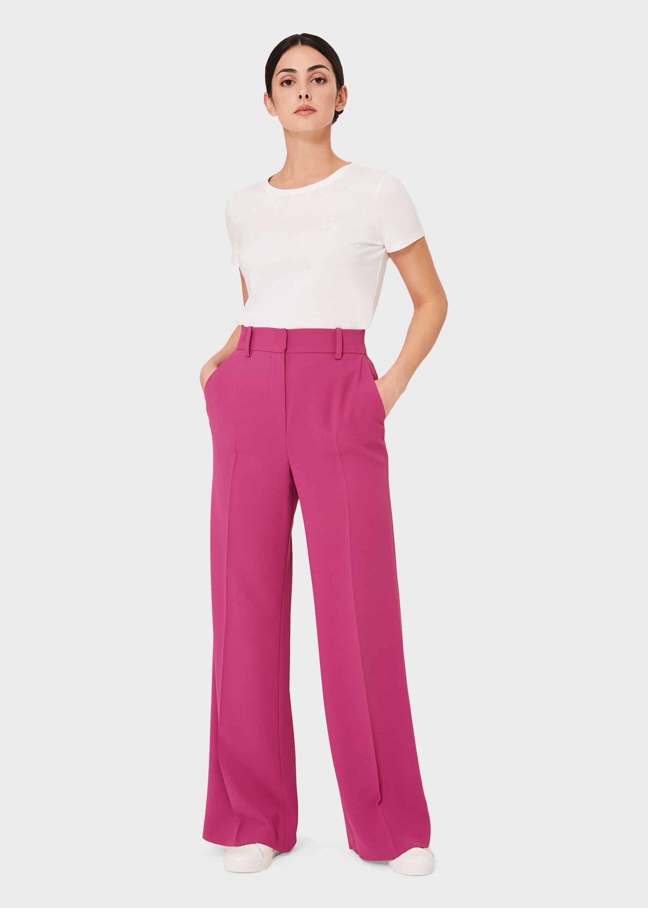 Natasha Wide Leg trousers, Pink, hi-res