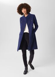 Johanna Wool Blend Coat, Deep Blue, hi-res
