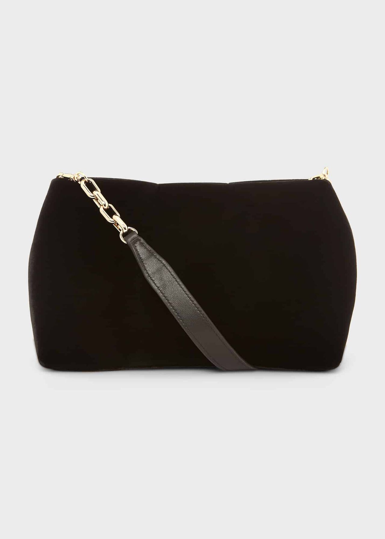 Clifton Velvet Clutch Bag, Black, hi-res