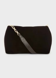 Clifton Velvet Clutch Bag, Black, hi-res