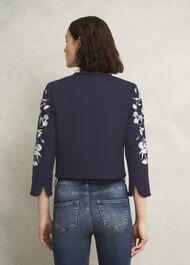 Hinton Floral Embroidered Tweed Jacket , Midnight Navy, hi-res