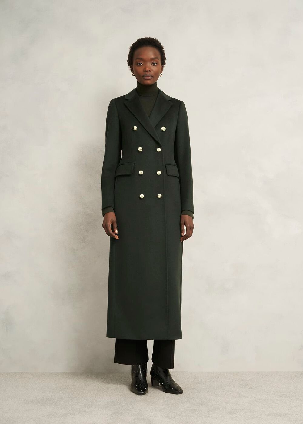 Richmond Wool Maxi Coat, Yew Green, hi-res