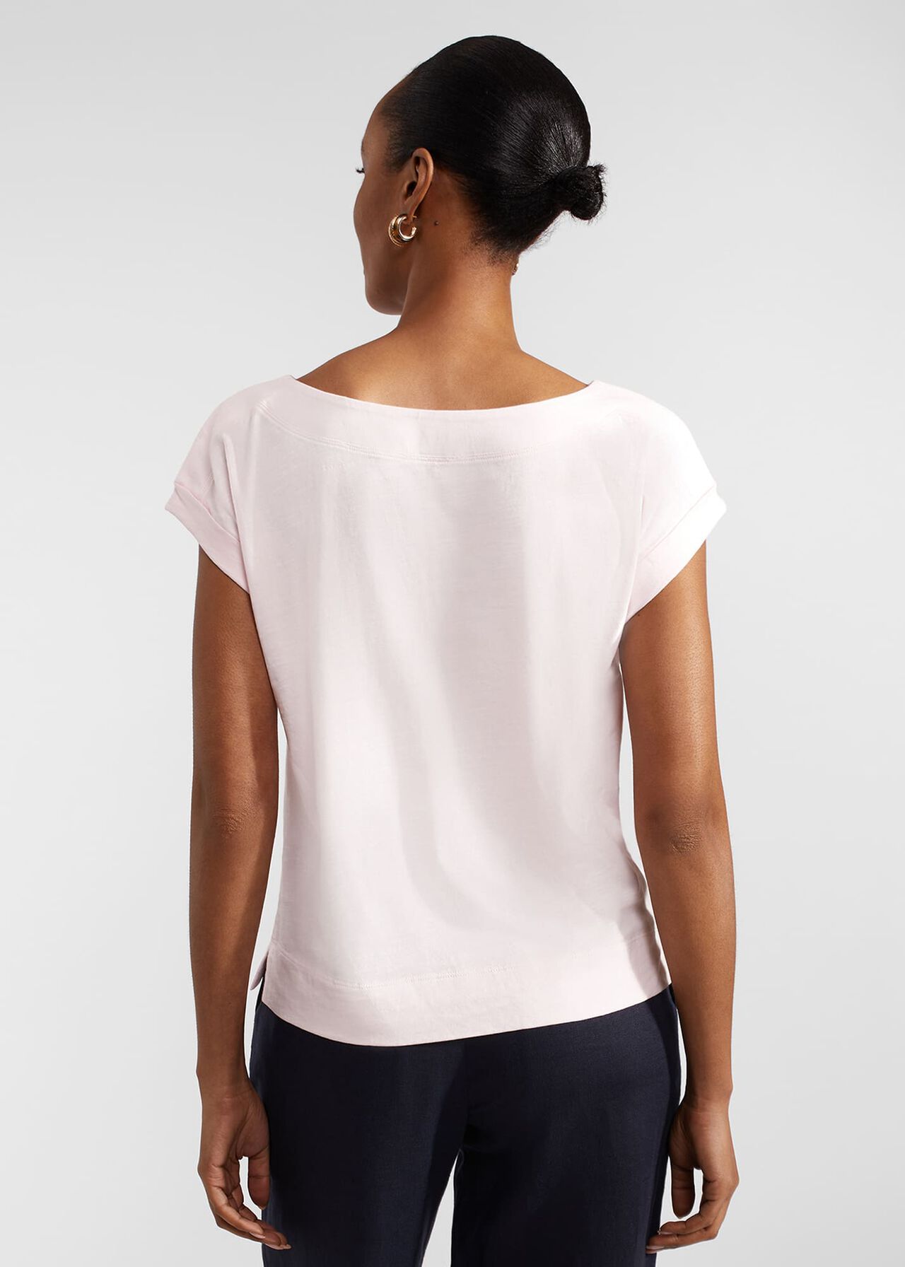 Alycia Cotton Slub T-Shirt, Pale Pink, hi-res