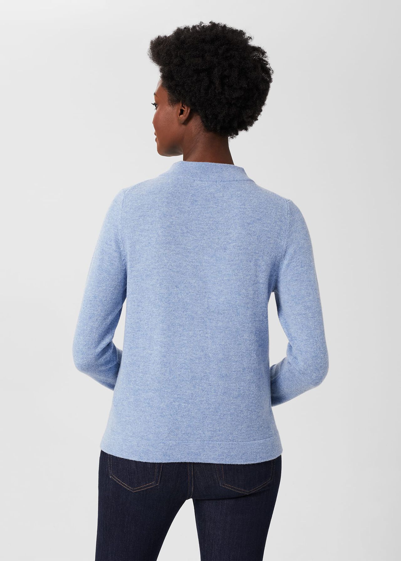Talia Wool Cashmere Sweater, Blue Marl, hi-res