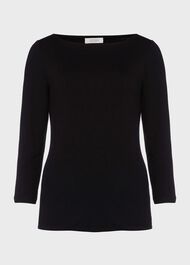 Sonya Double Fronted Top, Black, hi-res