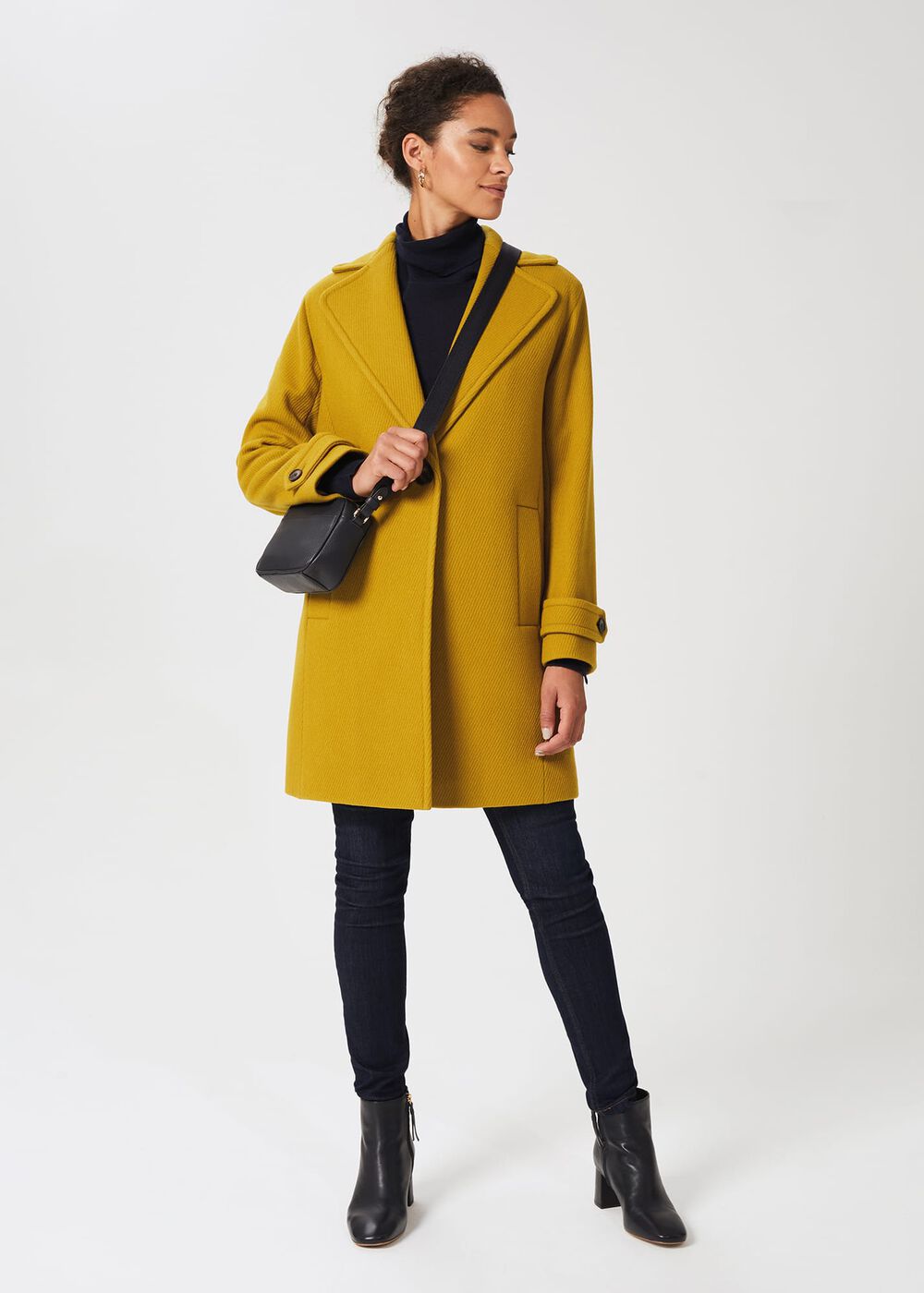 Carmina Wool Blend Coat, Light Ochre, hi-res