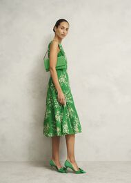 Renata Suede Clutch, Cilantro Green, hi-res
