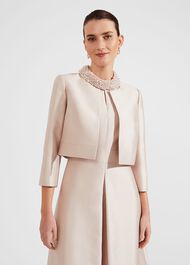 Marcella Silk Blend Jacket, Oyster, hi-res