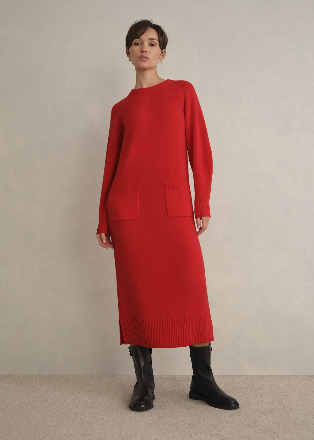 Claudia Knitted Dress, Pepper Red, hi-res