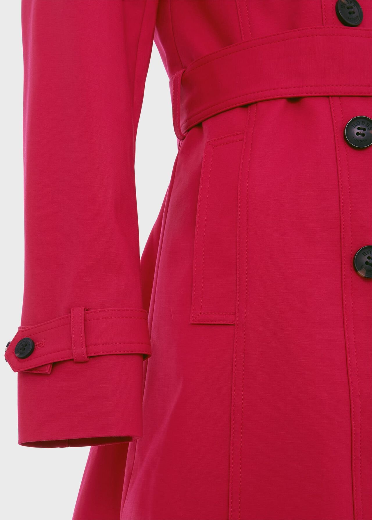 Petite Saskia Shower Resistant Trench Coat, Cerise Pink, hi-res