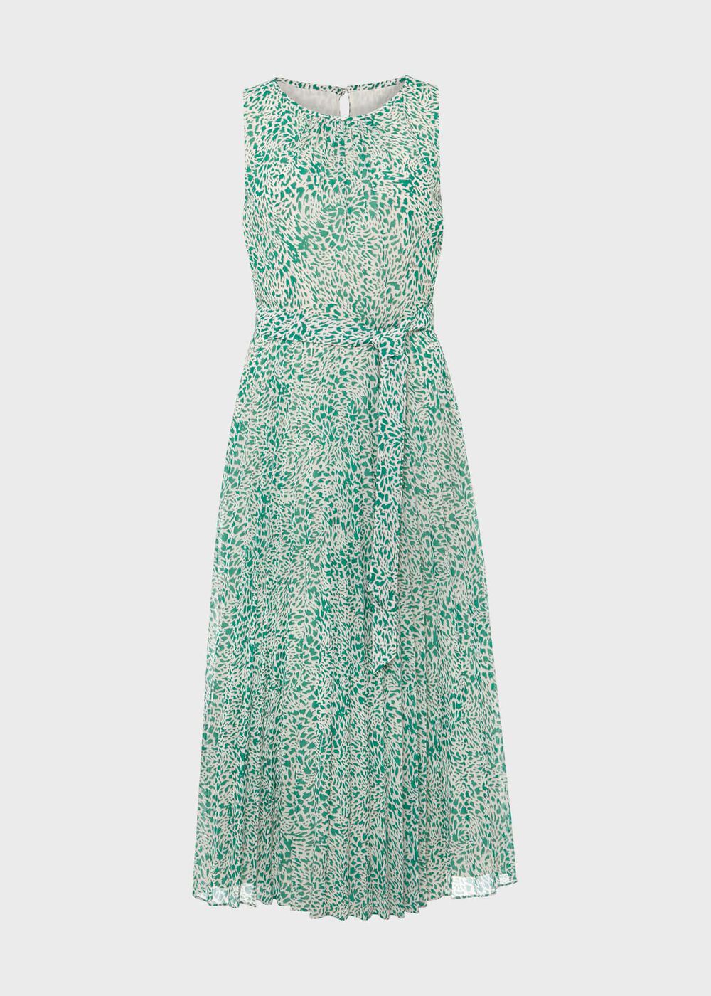 Blythe Pleated Midi Dress, Green Multi, hi-res