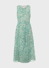 Blythe Pleated Midi Dress, Green Multi, hi-res