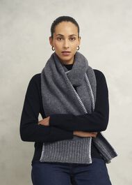Brea Boucle Scarf, Grey Ivory, hi-res