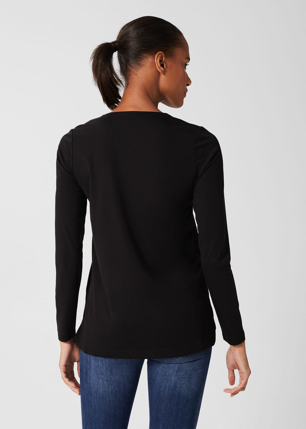 Kelsey Zip Neck Tunic Top , Black, hi-res