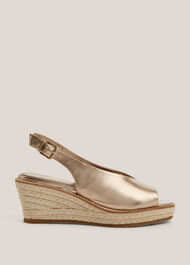 Kali Leather Espadrilles, Pewter, hi-res