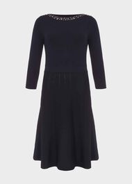 Emily Knitted Sequin Dress, Navy, hi-res