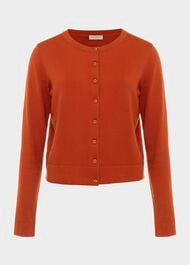 Michelle Cotton Cardigan , Deep Orange, hi-res