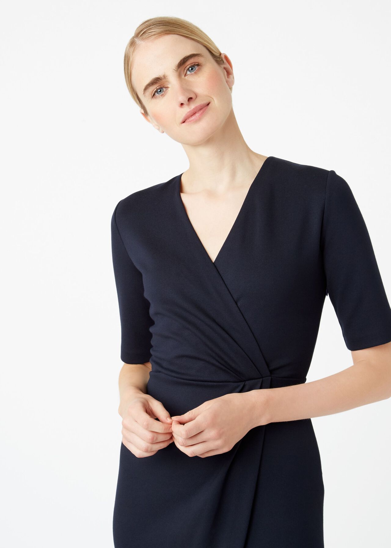 Olive Jersey Dress, Navy, hi-res