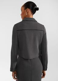 Violet Ponte Jacket, Black Ivory, hi-res