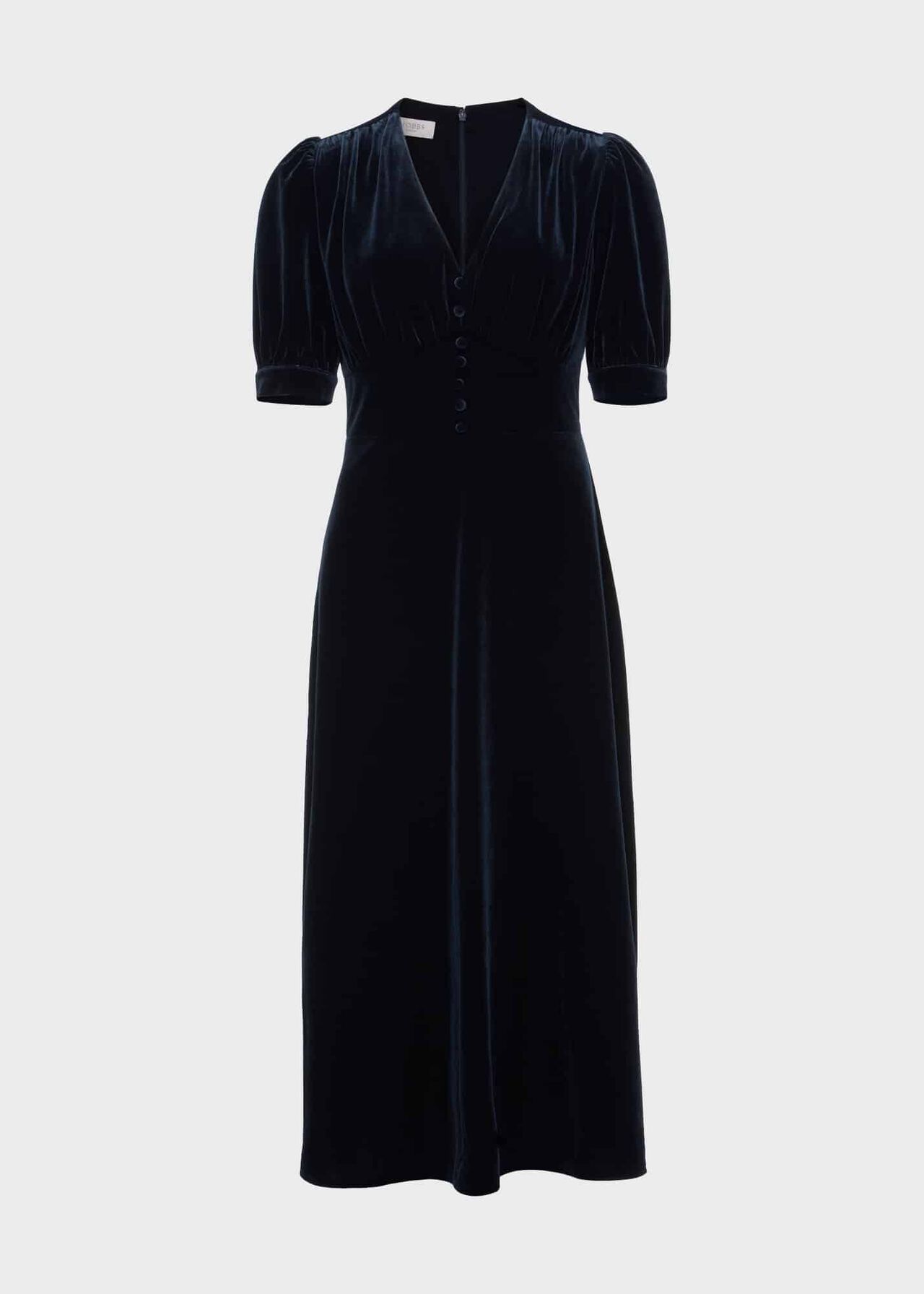 Alessia Velvet Jersey Dress, Hobbs Navy, hi-res