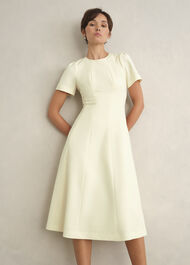 Eliana Seam Detail Dress, Pale Yellow, hi-res