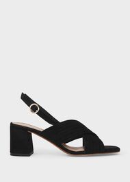 Nikita Suede Sandals, Black, hi-res