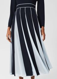 Cecilia Fit And Flare Dress, Navy Pale Blue, hi-res