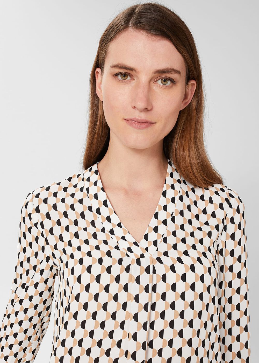 Emery Blouse, Ivory Black, hi-res