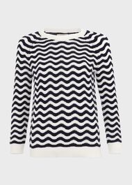 Lulu Cotton Jumper, Navy Ivory, hi-res
