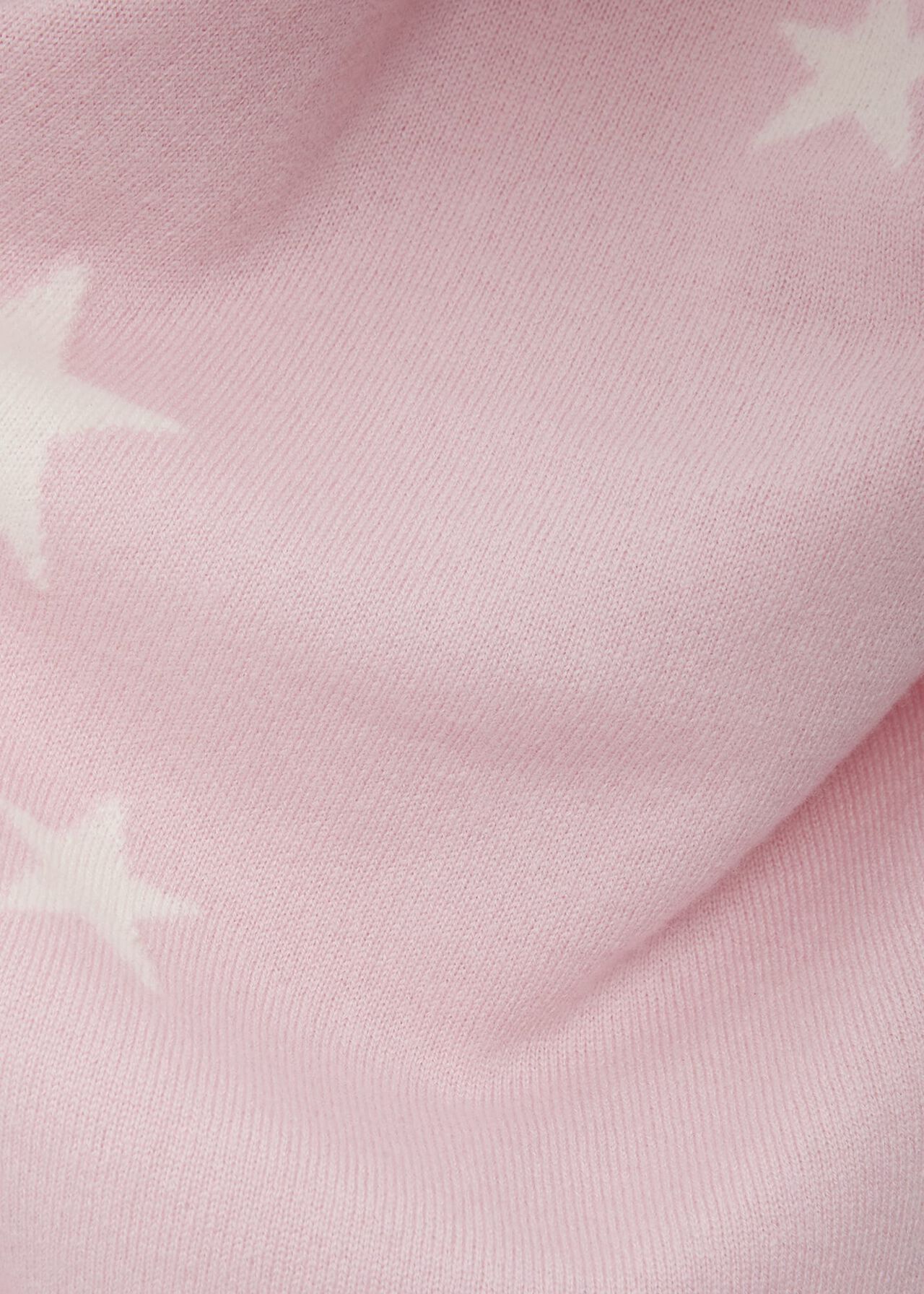 Samira Wool Cashmere Star Jumper, Pink Ivory, hi-res