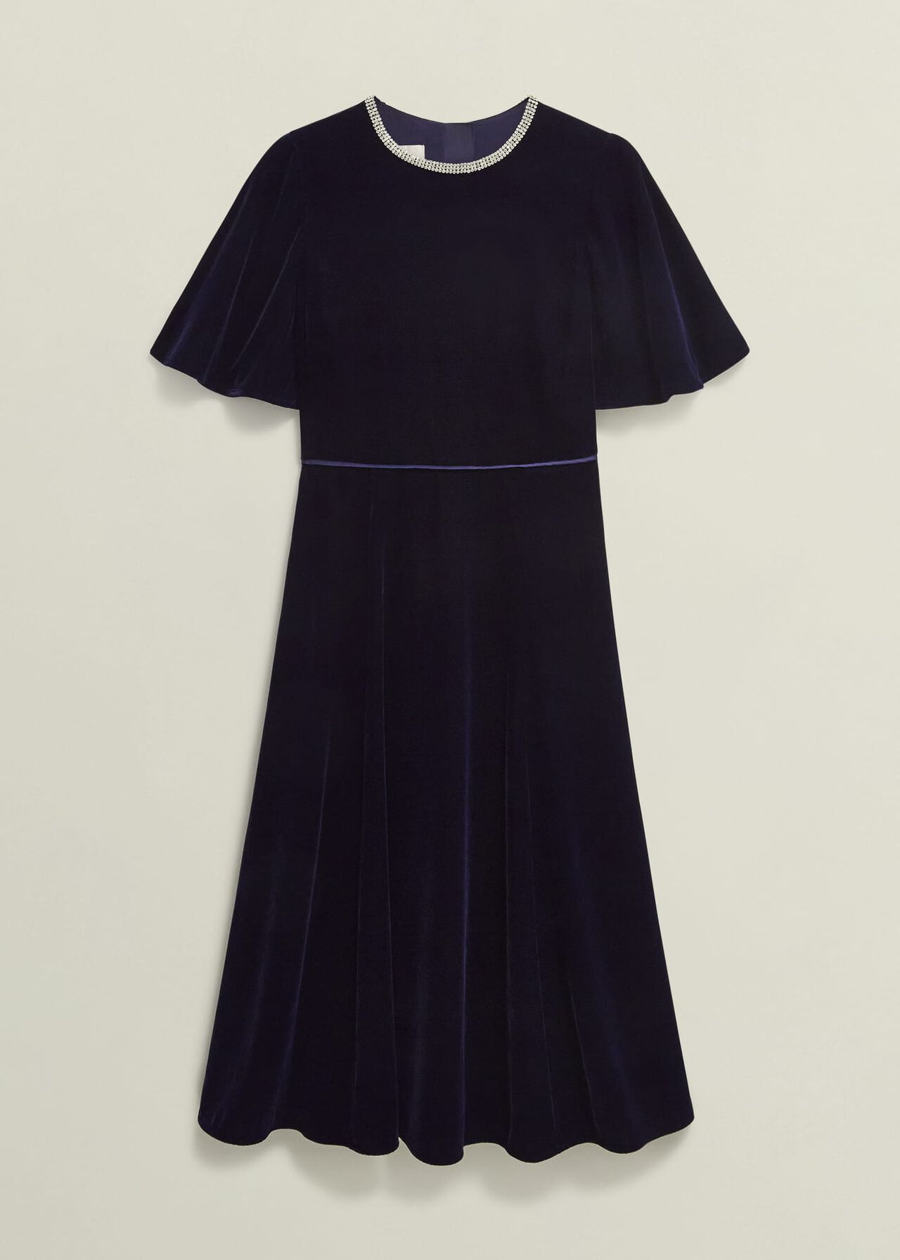 Petite Catalina Velvet Dress, Midnight Navy, hi-res