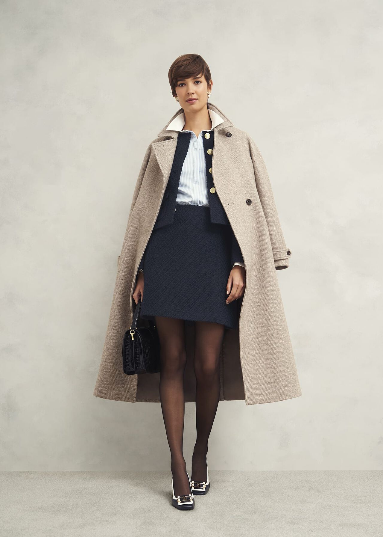 Marie Skirt With Wool, Navy, hi-res
