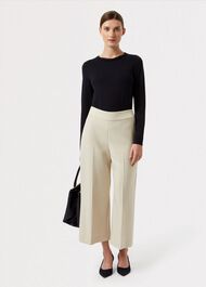 Kirby Pleat Neck Top, Navy, hi-res